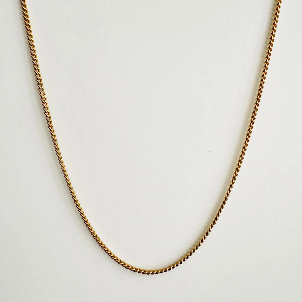 Vintage 9K Curb Chain w/ Large Spring Ring