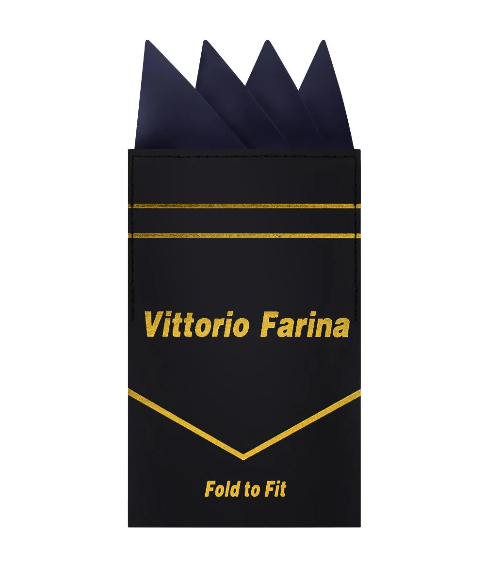 Vittorio Farina Men's Pre-Folded Pocket Square: Four-Point