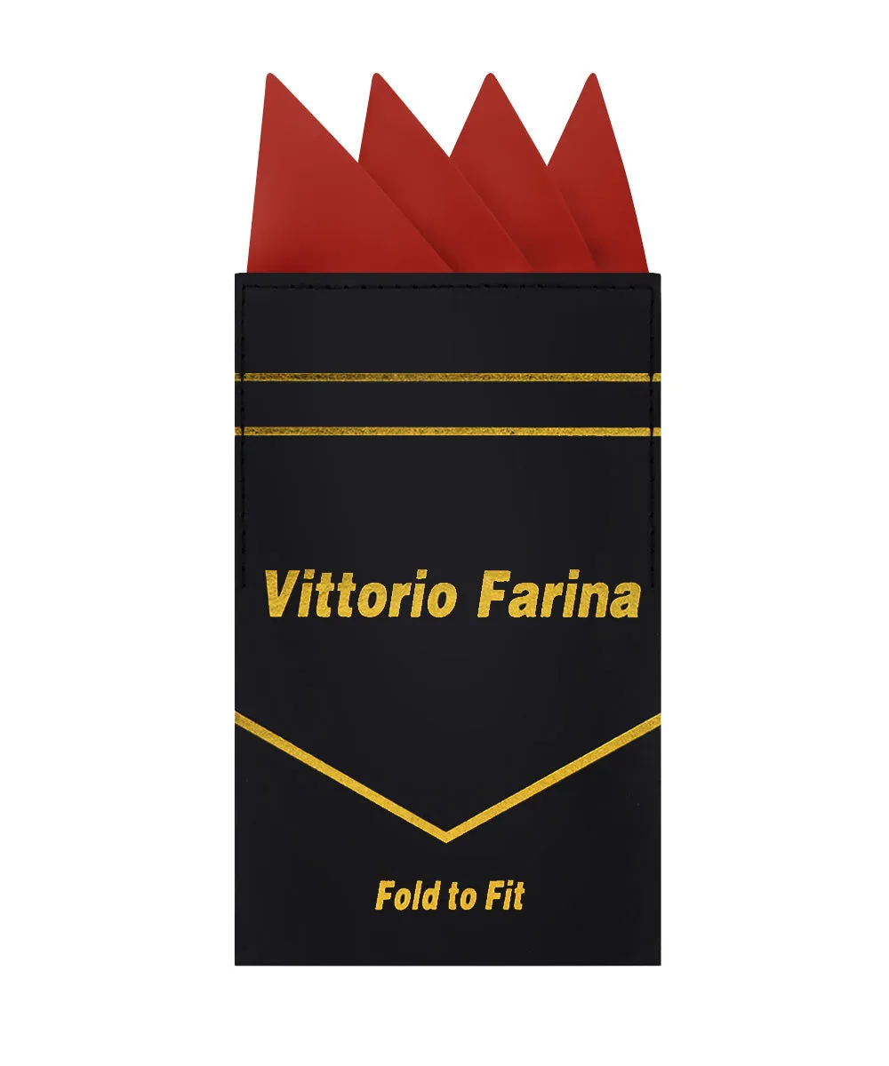 Vittorio Farina Men's Pre-Folded Pocket Square: Four-Point