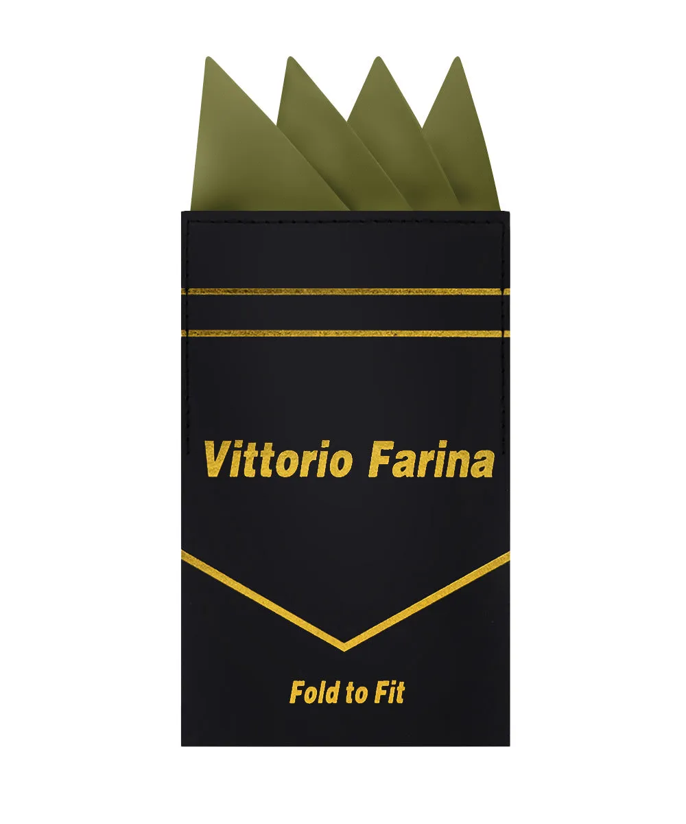 Vittorio Farina Men's Pre-Folded Pocket Square: Four-Point