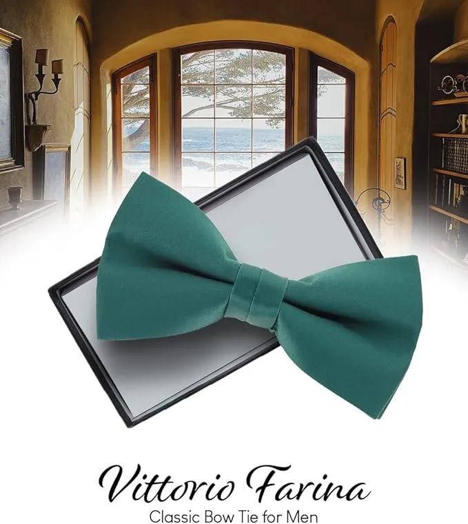 Vittorio Farina Men's Satin Bow Tie in Gift Box