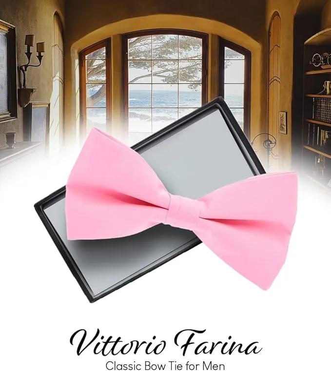 Vittorio Farina Men's Satin Bow Tie in Gift Box