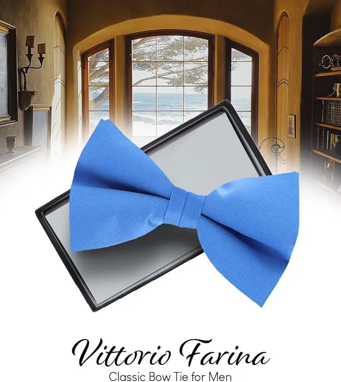 Vittorio Farina Men's Satin Bow Tie in Gift Box