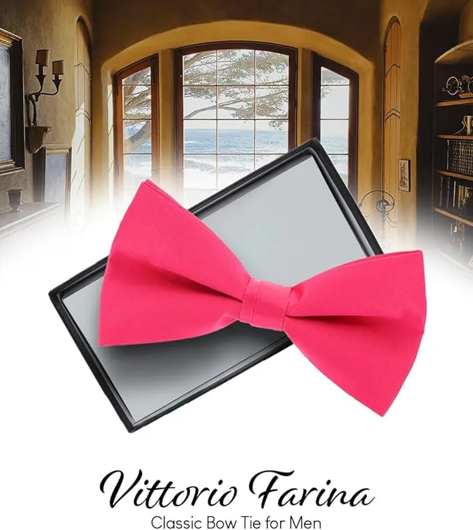 Vittorio Farina Men's Satin Bow Tie in Gift Box