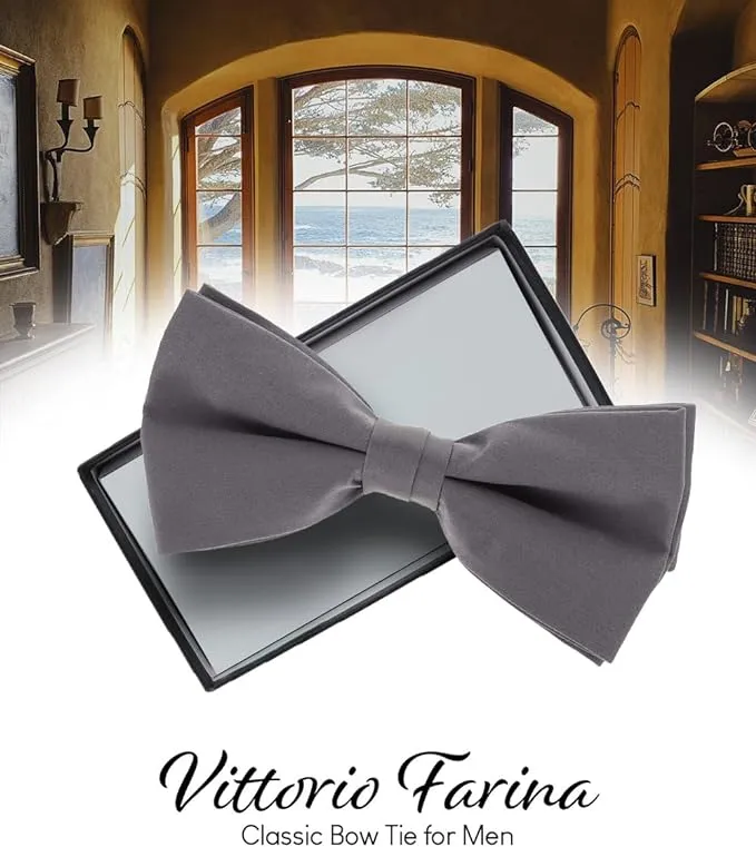 Vittorio Farina Men's Satin Bow Tie in Gift Box