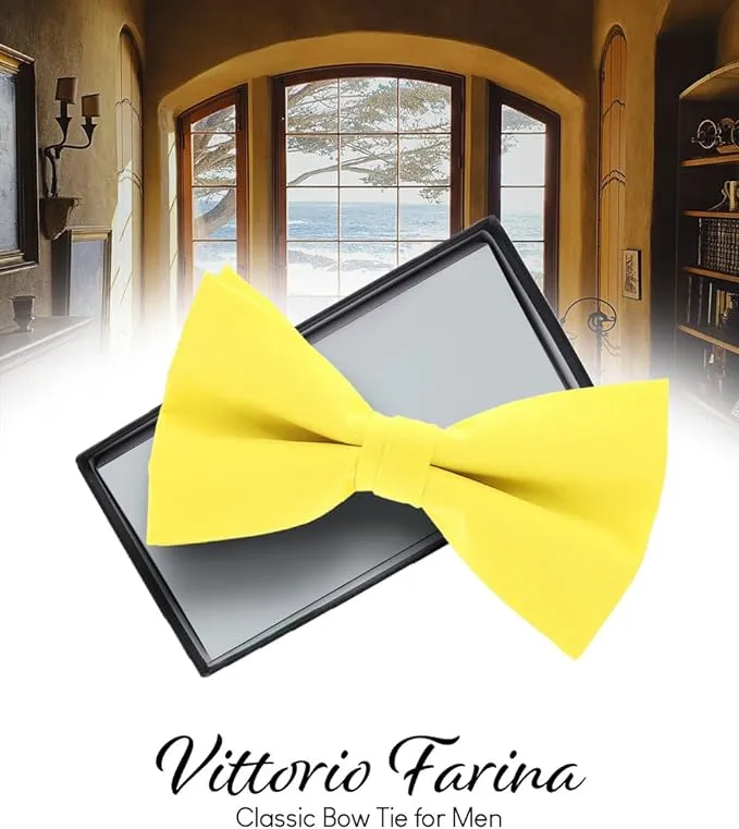 Vittorio Farina Men's Satin Bow Tie in Gift Box