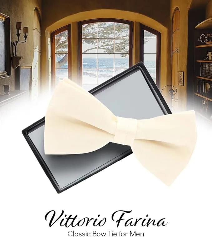 Vittorio Farina Men's Satin Bow Tie in Gift Box