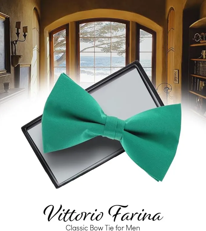 Vittorio Farina Men's Satin Bow Tie in Gift Box