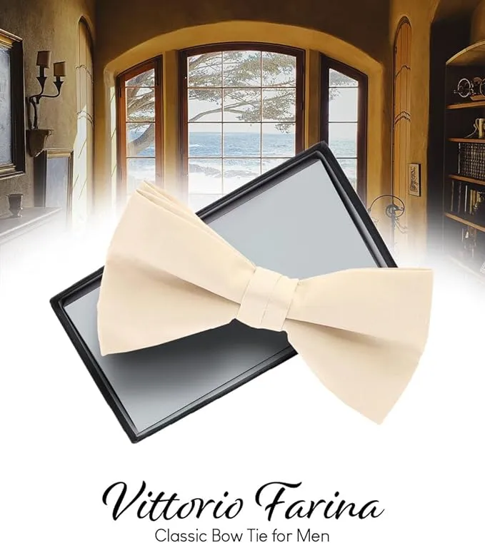 Vittorio Farina Men's Satin Bow Tie in Gift Box