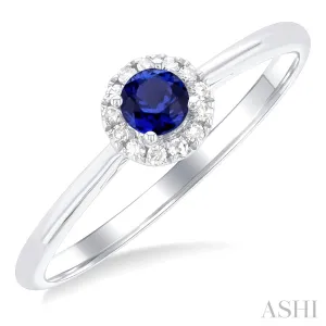 White Gold Sapphire and Diamond Ring