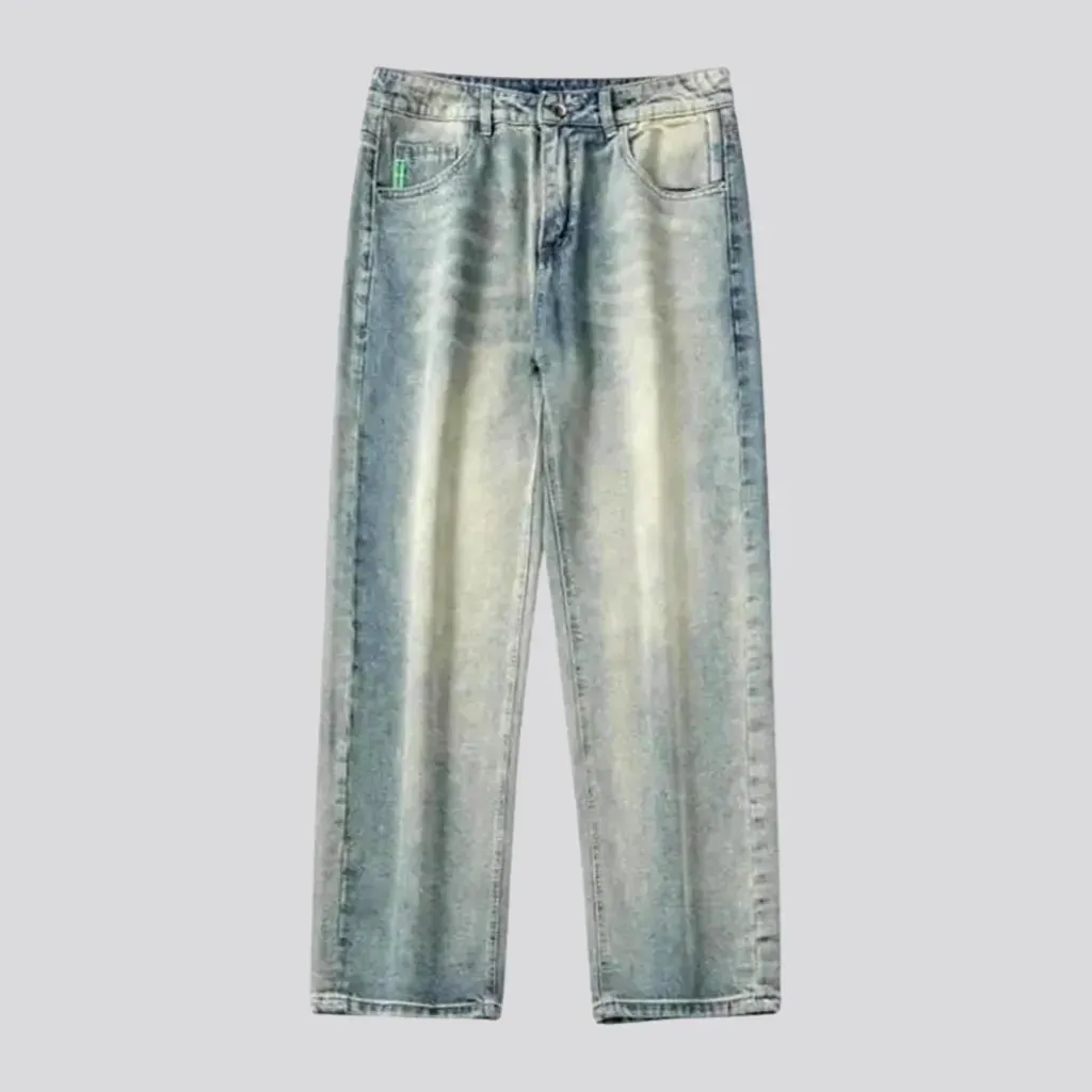 Wide fit vintage soft jeans for men