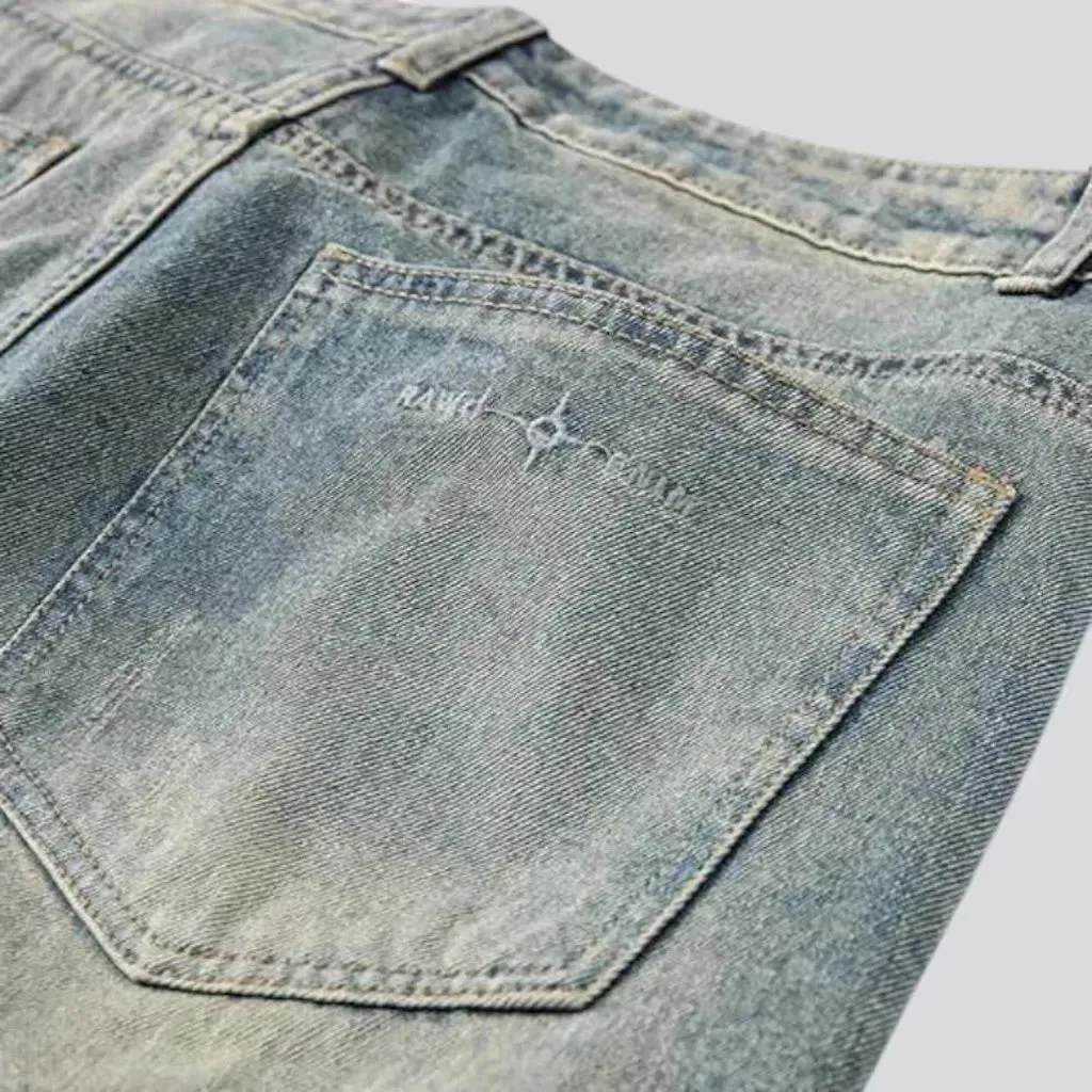 Wide fit vintage soft jeans for men