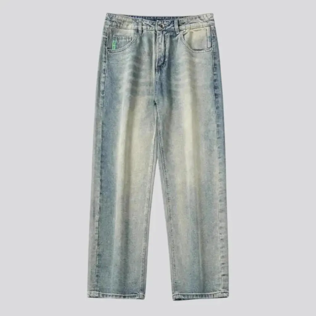 Wide fit vintage soft jeans for men