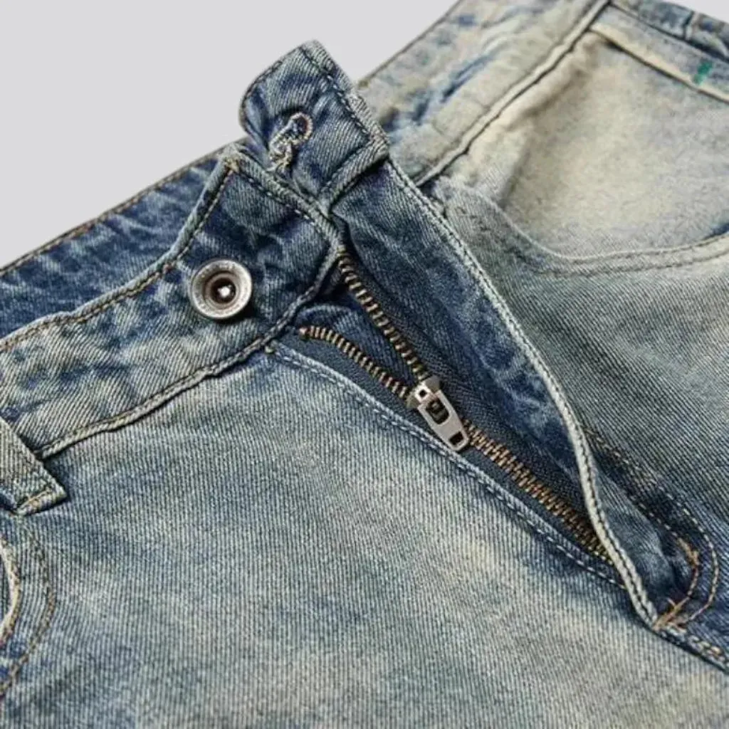 Wide fit vintage soft jeans for men