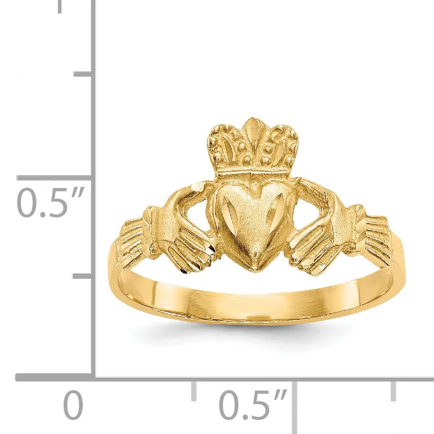 Womens 14kt D.C yellow gold claddagh ring